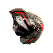 KNT-105 VİZÖRLÜ MOTOSİKLET N88 SİYAH KASK - 4