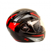 KNT-105 VİZÖRLÜ MOTOSİKLET N88 SİYAH KASK - 1