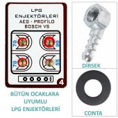 Set Üstü TÜPLÜ (LPG) Ocak, Fırınlı Ocak Enjetörleri (Gaz Memesi) ve Dirsek setti - 1