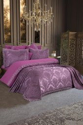 Fransız Dantelli Lalezar Gelin Seti 7 Parça Mürdüm thumbnail 5