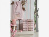 3d Nakışlı Gülşah Çeyizlik Bambu Havlu Pudra thumbnail 3
