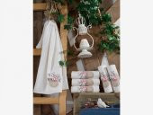 3d Nakışlı Gülşah Çeyizlik Bambu Havlu Krem thumbnail 3