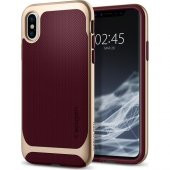 Spigen Apple iPhone X Kılıf Neo Hybrid Burgundy - 057CS22168 - 1