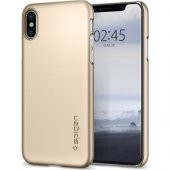 Spigen Apple iPhone X Kılıf Thin Fit Ultra İnce Champagne Gold - - 1