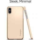 Spigen Apple iPhone X Kılıf Thin Fit Ultra İnce Champagne Gold - - 3