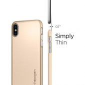 Spigen Apple iPhone X Kılıf Thin Fit Ultra İnce Champagne Gold - - 4