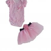 Kız Bebek Tütü Etekli 0-6 Ay 2li Takım Pembe - 2