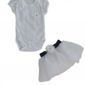 Kız Bebek Tütü Etekli 0-6 Ay 2li Takım Pembe - 1