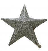YILBAŞI GÜMÜŞ YILDIZ DEKOR SÜS 3 BOYUTLU 65 CM - 1