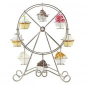 METAL CUPCAKE DÖNMEDOLAP STANDI KROM - 1
