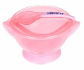 Bebedor Vakumlu Tabak Ve Kaşık - Pembe - 1