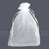 50 Adet 12x17cm Düz Organze Büzgülü Kese - 1