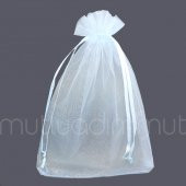 50 Adet 12x17cm Düz Organze Büzgülü Kese - 4