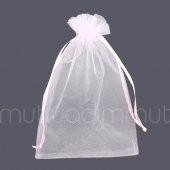 50 Adet 12x17cm Düz Organze Büzgülü Kese - 6