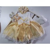 KIZ BEBEK MEVLÜT TAKIMI ELBİSE LOHUSA BEBEK HEDİYESİ 3 AYRI RENK - 3