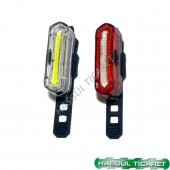 HSGL BİSİKLET ÖN ARKA FAR USB ŞARJLI JY-6055 - 1