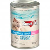 Bonacibo Ezme Sardalya Ve Ton Balıklı Yaş Kedi Maması 400 Gr - 1