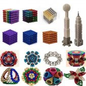 6 FARKLI KARIŞIK RENKLİ SİHİRLİ MANYETİK TOPLAR NEODYUM MIKNATIS BİLYE 216 ADET 5 MM NEO CUBE Neodymium - 4