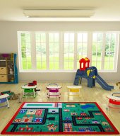 CONFETTI HALI TOWN 200x290 YEŞİL ŞEHİR DESEN - 1