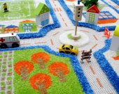 İvi Halı Trafik Yol Oyun Halısı Mavi Ebat Seçenekleri İle - 6