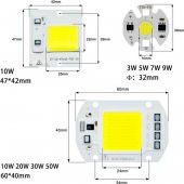 50W 220V Projektör Cob LED Çip - 3