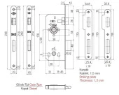 Kale 149-R WC İç Kapı Gömme Kilidi 45 mm Nikel - 2