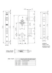 Kale 152-R Silindirli Gömme Kilit 35 mm Nikel - 2