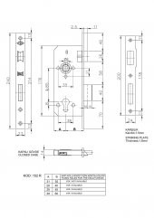 Kale 152-R Silindirli Gömme Kilit 45 mm Nikel - 2