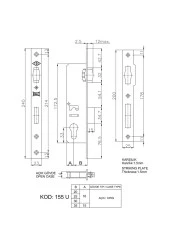 Kale 155-U Silindirli Gömme Kilit - 2
