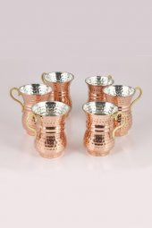 El Dövmesi Bakır Su & Ayran Bardağı 6 Adet - 2