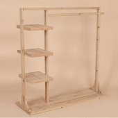 Montessori Portmanto Vestiyer Ayakkabılık Askılık Doğal Ham Ahşap - 2