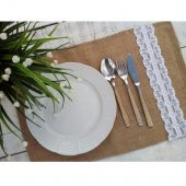 Kahverengi Jüt Dantelli Servis thumbnail 3