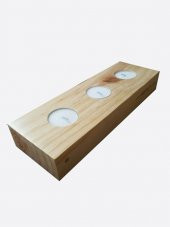 Üçlü Ahşap Mumluk thumbnail 2