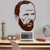 Ünlü Düşünür Yazar Fyodor Dostoyevski Silüeti Dekoratif Genç Odası Duvar Sticker, Çıkartma - 3