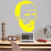 Ünlü Düşünür Yazar Fyodor Dostoyevski Silüeti Dekoratif Genç Odası Duvar Sticker, Çıkartma - 7