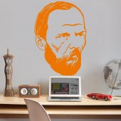 Ünlü Düşünür Yazar Fyodor Dostoyevski Silüeti Dekoratif Genç Odası Duvar Sticker, Çıkartma - 9