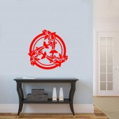 Balık Motifli Barış Simgesi Silüeti Dekoratif Duvar Sticker, Çıkartma - 4
