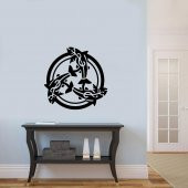 Balık Motifli Barış Simgesi Silüeti Dekoratif Duvar Sticker, Çıkartma - 8