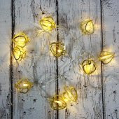 Led Işık Metal Kalp 10'lu Şerit Aydınlatma Pilli Ağaç Süsü - 1