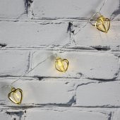 Led Işık Metal Kalp 10'lu Şerit Aydınlatma Pilli Ağaç Süsü - 2