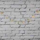 Led Işık Metal Kalp 10'lu Şerit Aydınlatma Pilli Ağaç Süsü - 3