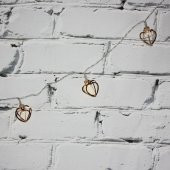 Led Işık Metal Kalp 10'lu Şerit Aydınlatma Pilli Ağaç Süsü - 5