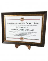 Kaya Avukat Danışma Ücreti Tabelası 25x35cm (Avukat Dava Mahkeme İcra Dosyaları İçin) - 2