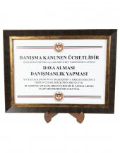 Kaya Avukat Danışma Ücreti Tabelası 25x35cm (Avukat Dava Mahkeme İcra Dosyaları İçin) - 7