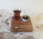 İkram Dünyası Çay Sunum Kayın 15*15 cm - 1