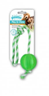 Pawise Diş İpli Kauçuk Top Köpek Oyuncağı - 1