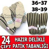 24 Çift Keçe Patik Tabanı Keçe Patik Tabanlık Eva Tabanlı Patiklik Taban Keçeli Taban 36-37-38-39-40-41 - 1