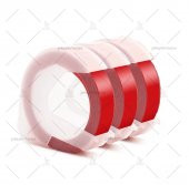 3D Kabartma Yapışkanlı Şerit Etiket Motex_E-101 + Dymo_JUNİOR+OMEGA (9mm X 3 metre) 3-ADET (KIRMIZI) - 1