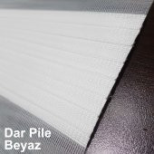 PREMİUM PİLELİ BEYAZ ZEBRA PERDE ÜCRETSİZ ETEK SEÇENEĞİ - 7