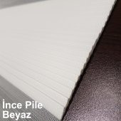 PREMİUM PİLELİ BEYAZ ZEBRA PERDE ÜCRETSİZ ETEK SEÇENEĞİ - 9
